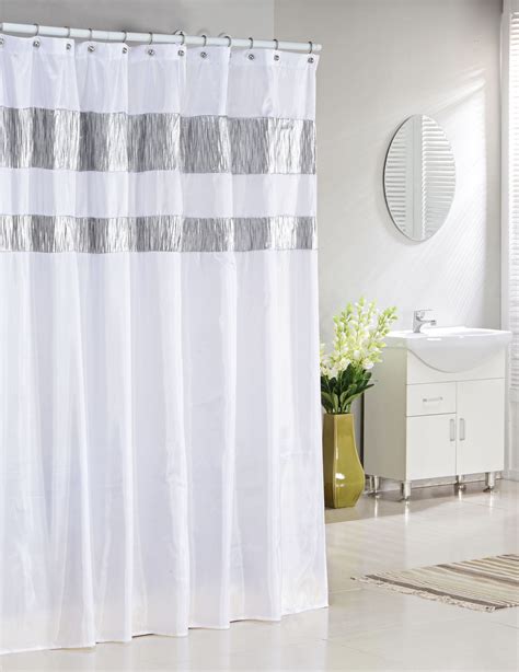 silver metallic fabric shower curtain|luxury silver shower curtains.